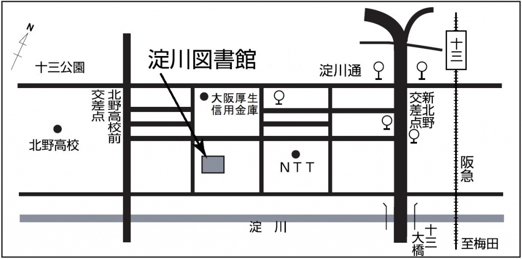 淀川図書館地図