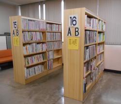 大人の本のコーナーの新書架