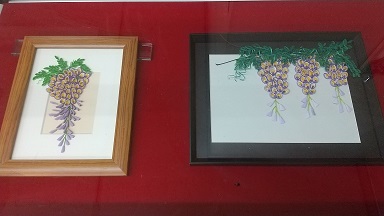 ペーパークイリングで作った藤の花の写真