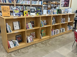 図書館でテレビゲームの展示をしたい　図書展示風景