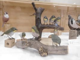 バードカービング作品の展示の様子