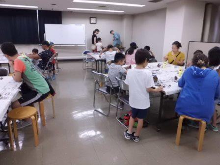 夏休み工作教室のようす