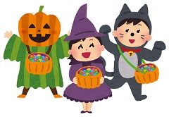 ハロウィンの仮装をした子どもたち