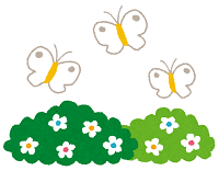 チョウチョと花のイラスト