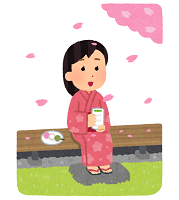 縁側でお花見