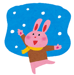冬うさぎのイラスト