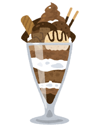 チョコレートパフェのイラスト
