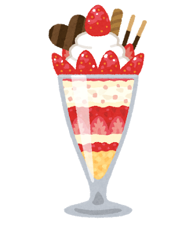 いちごパフェのイラスト