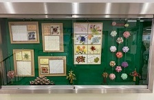 千代紙作品壁面展示