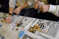 親子で作成中