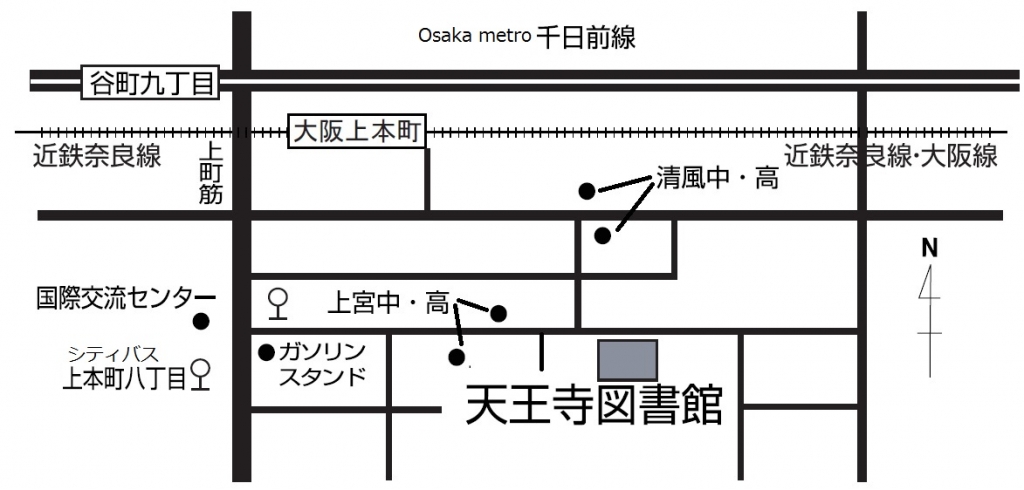 天王寺図書館地図