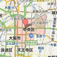 中央区の範囲が赤く示された中央区役所周辺の地図